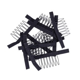 100 pcs/lot Wig Combs for Making Wig Caps 7-teeth Wig Clips Steel Teeth with Cloth Wig Combs for Hairpiece Caps Wig Accessories Tools Wig Clips for Wig (Black) 100 pcs/lot Wig Combs for Making Wig Caps 7-teeth Wig Clips Steel Teeth with Cloth Wig Combs for Hairpiece Caps Wig Accessories Tools Wig Clips for Wig (Black)