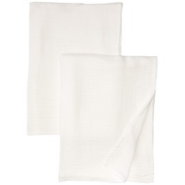 HonestBaby unisex baby 2-Pack Organic Cotton Swaddle Blankets Bandana, Bright White, One Size US