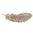 Vintage Rhinestone Leaf Feather Style Hair Barrette Hair Clip Elegant French Clip Wedding Hair Pin (Gold)