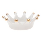 Minkissy Ceramic Nail Art Palette Crown Shape Manicure Palette Color Mixing Pigment Palette Pigment Holder Finger Ring Plate for Art Nail Makeup (White)