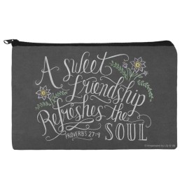 A Sweet Friendship Refreshes the Soul Proverbs Makeup Cosmetic Bag Organizer Pouch
