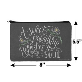 A Sweet Friendship Refreshes the Soul Proverbs Makeup Cosmetic Bag Organizer Pouch