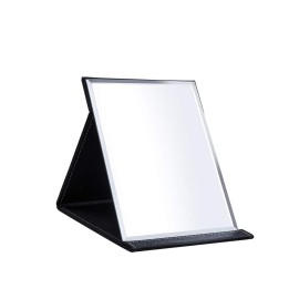 LONGSHENG - SINCE 2001 - Protable PU Leather Mirror Folding Desktop Makeup Mirror with Adjustable Stand for Personal Use,Travelling (M, Black) LONGSHENG - SINCE 2001 - Protable PU Leather Mirror Folding Desktop Makeup Mirror with Adjustable Stand for Personal Use,Travelling (M, Black)