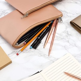 Juvale Rose Gold Pouch for Pens, Makeup, Accessories (2 Pack) Juvale Rose Gold Pouch for Pens, Makeup, Accessories (2 Pack)