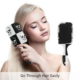Dead Skulls Hair Brush-Paddle Brush, Detangling and Adding Shine for Women Mens Hair, Daily Use for Conditioning/Improve Hair Texture Dead Skulls Hair Brush-Paddle Brush, Detangling and Adding Shine for Women Mens Hair, Daily Use for Conditioning/Improve Hair Texture