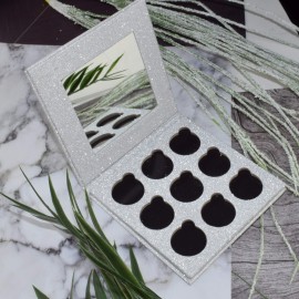 BaeBlu Glitter Mirror Empty Magnetic Reusable Eyeshadow Makeup Palette Case with Cover