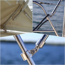 Thorn Boat Bimini Top 7/8 Hinged Jaw Slide Rail Mount 316 Stainless Steel Marine Hardware Pair 