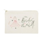 The Cotton & Canvas Co. Floral Bridesmaid Wedding Cosmetic Bag, Bridal Party Gift and Travel Make Up Pouch