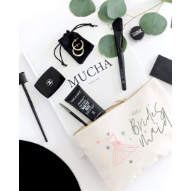 The Cotton & Canvas Co. Floral Bridesmaid Wedding Cosmetic Bag, Bridal Party Gift and Travel Make Up Pouch