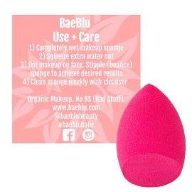 BaeBlu Latex-Free & Vegan Hypoallergenic Beauty Sponge For Powder, Cream or Liquid Application, One Piece Makeup Blender BaeBlu Latex-Free & Vegan Hypoallergenic Beauty Sponge For Powder, Cream or Liquid Application, One Piece Makeup Blender
