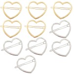 10 Pcs Hollow Smooth Love Heart Hair Pins Clip - Fashion Cute All-Match Hairpin Side Clamp Liu Hai Horse Tail Clip for Women Lady