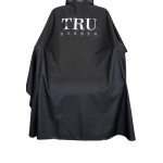 TRU BARBER Light Weight Waterproof Professional Salon Cape With Snap Closure for Hair Cutting, Barbershop, 50 x 58 (Black/White)