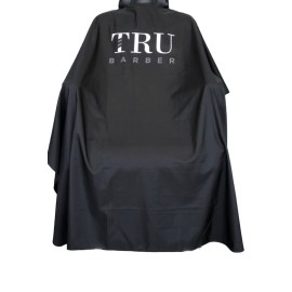 TRU BARBER Light Weight Waterproof Professional Salon Cape With Snap Closure for Hair Cutting, Barbershop, 50 x 58 (Black/White)