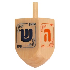 Izzy \'n\' Dizzy Hanukkah Wooden Dreidel (Pack of 10) - Medium