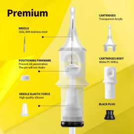 Hawink Tattoo Cartridges Needles 50Pcs Mixed 12 Standard Round Liner & Weaved Magnum Shader & Curved/Round Magnum Shader Soft Edge 3RL 5RL 7RL 9RL 7M1 9M1 11M1 7RM 9RM 11RM EN05S-50KIT-F Hawink Tattoo Cartridges Needles 50Pcs Mixed 12 Standard Round Liner & Weaved Magnum Shader & Curved/Round Magnum Shader Soft Edge 3RL 5RL 7RL 9RL 7M1 9M1 11M1 7RM 9RM 11RM EN05S-50KIT-F