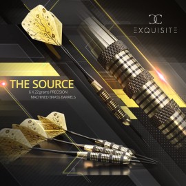 CC-Exquisite Premium Steel Tip Darts Set - Professional Darts, Brass Barrels, Metal Tip Darts, Extra Flights, (12) Aluminum Shafts 35/48, O-Rings, Dart Tool, Dart Sharpener, Darts Case