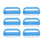 Superio Nail Brush Cleaner with Handle (6 Pack) Durable Scrub Brush to Clean Toes and Fingernails, All Purpose Hand Scrubber Cleaning Brush - Stiff Bristles, Easy to Use (6-Pack)