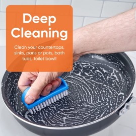 Superio Nail Brush Cleaner with Handle (6 Pack) Durable Scrub Brush to Clean Toes and Fingernails, All Purpose Hand Scrubber Cleaning Brush - Stiff Bristles, Easy to Use (6-Pack)