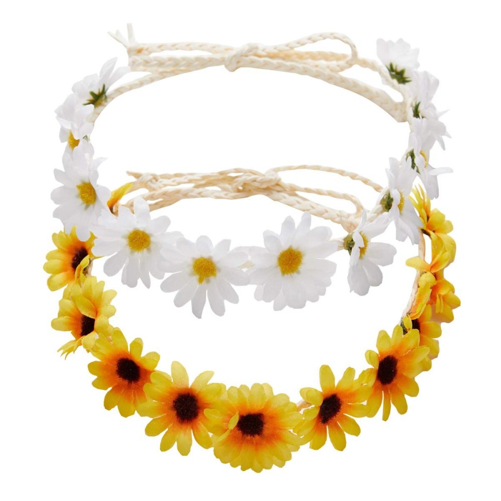 zYoung 2 Pcs Fashion Flower Headband Sunflower Hair Wreath Festival Hair Band Bridal Headpiece zYoung 2 Pcs Fashion Flower Headband Sunflower Hair Wreath Festival Hair Band Bridal Headpiece
