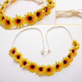 zYoung 2 Pcs Fashion Flower Headband Sunflower Hair Wreath Festival Hair Band Bridal Headpiece zYoung 2 Pcs Fashion Flower Headband Sunflower Hair Wreath Festival Hair Band Bridal Headpiece