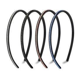 6 PCS Rhinestone Headband Headwear with Teeth Hair Hoop Head Band Hair Band Non-slip Teeth Hairband for Women (Single row crystal)