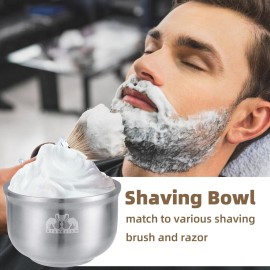 Grandslam Shaving Soap Bowl, 304 Heavy Duty Stainless Steel Shaving Lather Bowl for Men, Double Layer Heat Preservation, Create Rich Shaving Cream and Keep Your Lather Warm Grandslam Shaving Soap Bowl, 304 Heavy Duty Stainless Steel Shaving Lather Bowl for Men, Double Layer Heat Preservation, Create Rich Shaving Cream and Keep Your Lather Warm