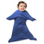 SleepingBaby Zipadee-Zip Transition Swaddle - Cozy Baby Swaddle Blanket with Zipper Convenience - Roomy Wearable Blanket for Easy Diaper Changes - Classic Navy, Small (4-8 Month)