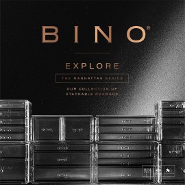 BINO THE MANHATTAN SERIES Acrylic Makeup Drawer Organizer- 4 Drawers | Clear Beauty Organizers and Storage| Cosmetic & Drawer| Home Organization| Jewelry Vanity Accessories