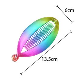 5 PCS 5.3 Inch Rainbow Color Banana Hair Combs Fishtail Banana Hair Clip Holder Hair Claw Fashion Interlocking Flat Shark Hair Clincher 5 PCS 5.3 Inch Rainbow Color Banana Hair Combs Fishtail Banana Hair Clip Holder Hair Claw Fashion Interlocking Flat Shark Hair Clincher