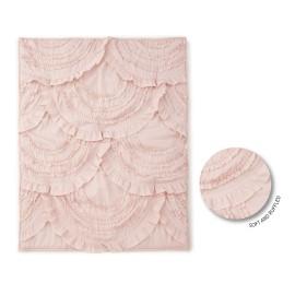 Levtex Baby - Skylar Crib Bed Set - Baby Nursery Set - Blush - Soft Cascading Ruffles - 4 Piece Set Includes Quilt, Fitted Sheet, Wall Decal & Crib Skirt/Dust Ruffle