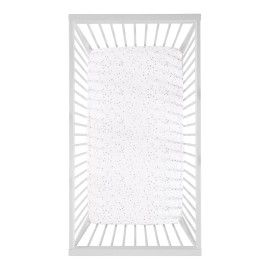 Levtex Baby - Skylar Crib Fitted Sheet - Fits Standard Crib and Toddler Mattress - Stars - Grey and White - Nursery Accessories - 100% Cotton