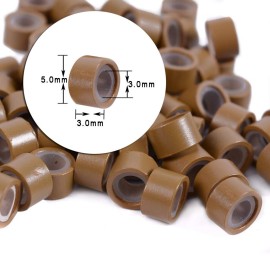 2500 Pcs/lot Silicone Lined Micro Links Ring Beads Hair Feather Extensions 5.0X3.0X3.0mm Hair Beads