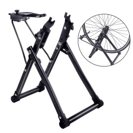 Cross Land Wheel Holder Bicycle Wheel Maintenance Wheel Truing Stand, Bike/Bicycle Tire Truing Stand, Foldable Home Mechanic Truing Stand Suitable for 16 - 29 700C Wheels, Professional Bicycle Rim.