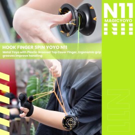 MAGICYOYO N11 Unresponsive Alloy Yoyos Professional Yoyo Toys Pack of 3 Yo-yos with Responsive Bearings Kit, 3 Yo Yo Bags, 18 Yo-yo Strings