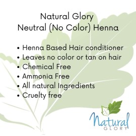 Natural Glory Neutral (No Color) Henna | (100 Gms) 3.52 Oz. | Hair Conditioner | No Color Henna for Hair Natural Glory Neutral (No Color) Henna | (100 Gms) 3.52 Oz. | Hair Conditioner | No Color Henna for Hair