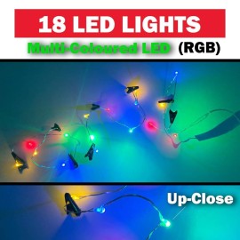 Zabolight Beard Lights, 18pcs LED Colorful Christmas Clip On Facial Hair Lights for Men in The Holiday Spirit, Great Gift (Multi-Color Beard Light)