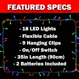 Zabolight Beard Lights, 18pcs LED Colorful Christmas Clip On Facial Hair Lights for Men in The Holiday Spirit, Great Gift (Multi-Color Beard Light)