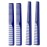 JOHNNY B. Professional 4 Pack Carbon Cutting & Styling Combs for Barbers, At-Home Use, Blue