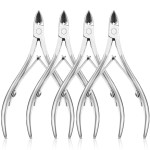 Mudder 4 Packs Cuticle Nippers Upgraded Stainless Steel Cuticle Trimmer Kit Labor Saving Sharp Dead Skin Cutter for Fingernail Toenail Manicure Pedicure Tool
