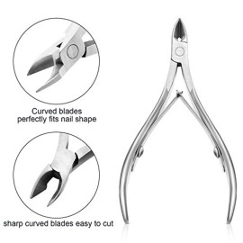 Mudder 4 Packs Cuticle Nippers Upgraded Stainless Steel Cuticle Trimmer Kit Labor Saving Sharp Dead Skin Cutter for Fingernail Toenail Manicure Pedicure Tool