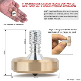 DjuiinoStar High Performance Spinning Top, Spins Forever (10 Minutes is Just A Piece of Cake for Skilled Adults), High End EDC Desktop Toy DST-803