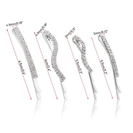 Folansy 16 Pieces Clear Rhinestone Bobby Pin Crystal Hair Pin Metal Hair Clips Decorations for Lady Women Girls,4 Styles Silver Folansy 16 Pieces Clear Rhinestone Bobby Pin Crystal Hair Pin Metal Hair Clips Decorations for Lady Women Girls,4 Styles Silver