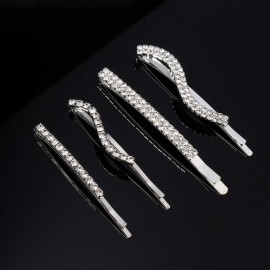 Folansy 16 Pieces Clear Rhinestone Bobby Pin Crystal Hair Pin Metal Hair Clips Decorations for Lady Women Girls,4 Styles Silver Folansy 16 Pieces Clear Rhinestone Bobby Pin Crystal Hair Pin Metal Hair Clips Decorations for Lady Women Girls,4 Styles Silver