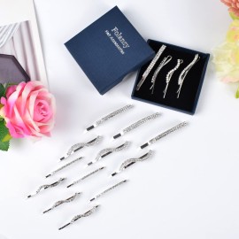 Folansy 16 Pieces Clear Rhinestone Bobby Pin Crystal Hair Pin Metal Hair Clips Decorations for Lady Women Girls,4 Styles Silver Folansy 16 Pieces Clear Rhinestone Bobby Pin Crystal Hair Pin Metal Hair Clips Decorations for Lady Women Girls,4 Styles Silver