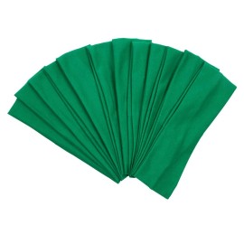 Headbands Hairband Cotton Soft and Stretchy Elastic Solid Color 12 Pcs Per Lot (Green) Middle