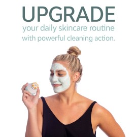 Tao Clean Ona Diamond Orbital Facial Brush and Cleansing Station - Robin\'s Egg Blue - Electric Face Cleansing Brush with Ergonomic Handle, Dual Speed Settings, 2 Piece Set, (BA-0201-RBE-US)