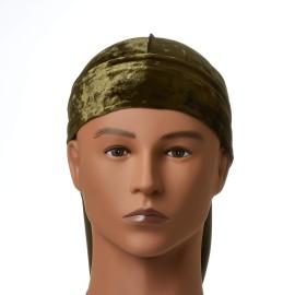 KISS RED Premium Bow Wow X Power Wave Crushed Velvet Durag (Moss Green)