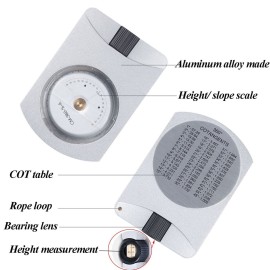 Lizipai Pocket Altimeter, Clinometer, Battery-Free Altimeter, Professional Aluminum Accurate Altimeter, Compact Handheld Clinometer for Height & Slopes Angles Measuring, Silver