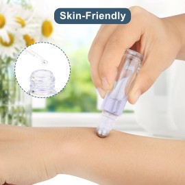 10ml(1/3oz) Roll On Bottles,10 Pack Glass Roller Bottles Essential Oil Bottles Perfume Cosmetic Sample Bottles With Stainless Steel Roller Ball&Bamboo Lids