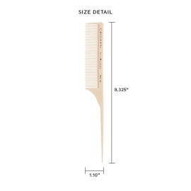 Cricket Silkomb Pro-60 Medium Tooth Rattail Comb - Japanese-Made, Silicone-Injected Design with Seamless Teeth for Precision Sectioning, Teasing, Lifting, and Professional Styling